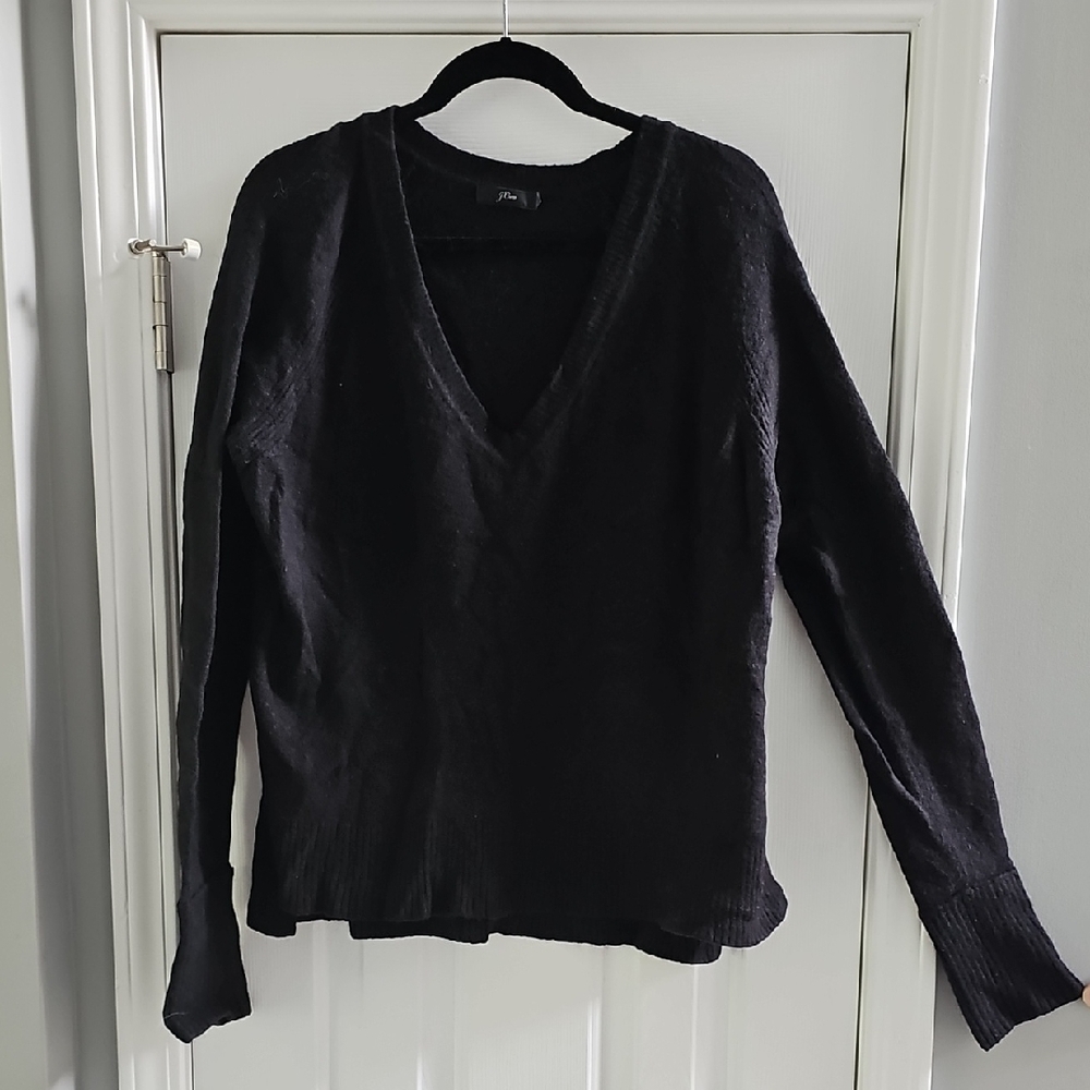 J. Crew Elegant Black V-Neck Top